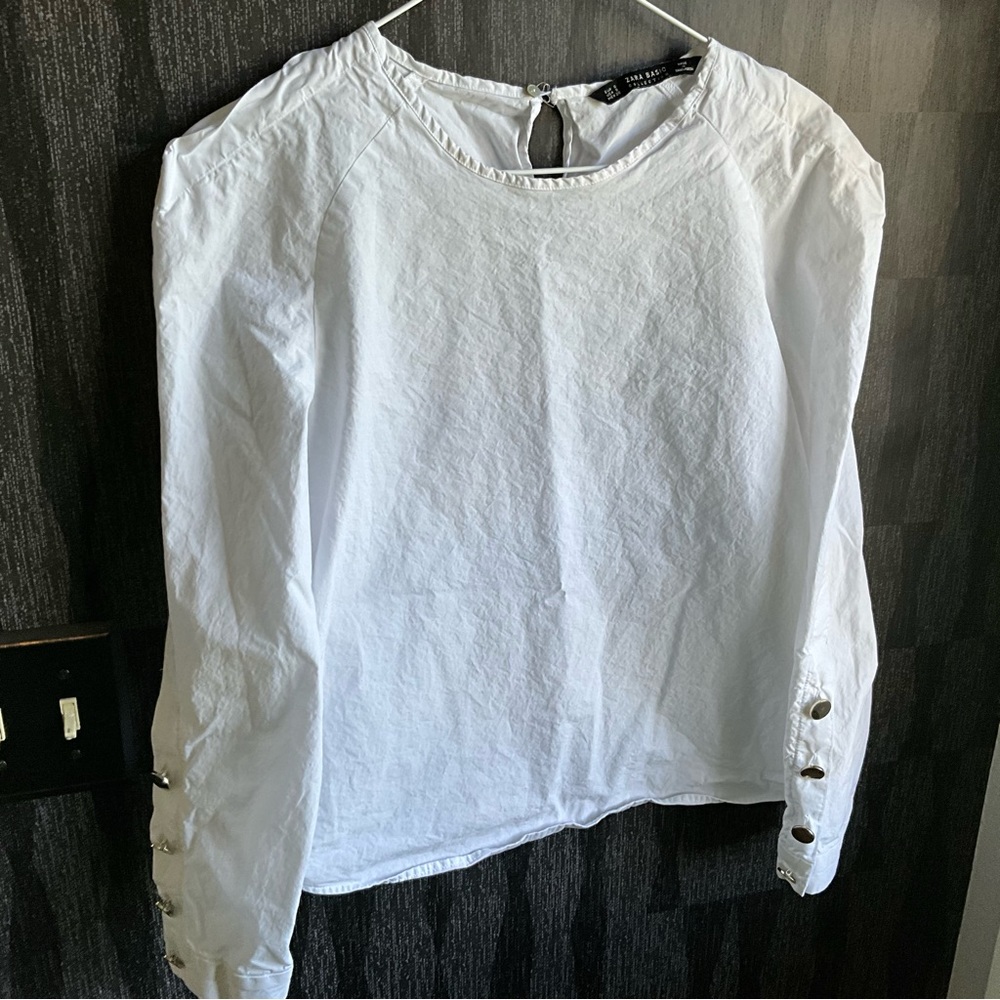 Zara Basic Size Small White Blouse - image 1